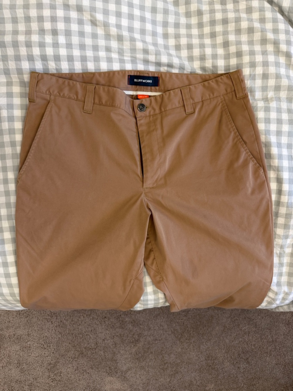 Bluffworks Men's Tan Chinos - Classic Travel Khakis
